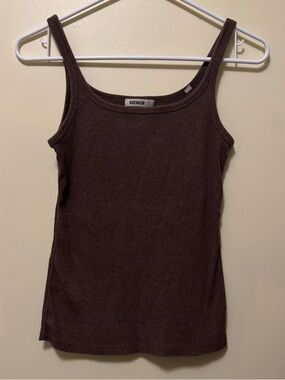 Buck Mason *Flawed* Surplus Rib Scoop Neck Tank in Marled Rosewood